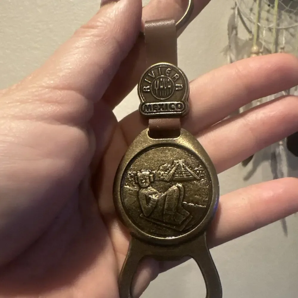 Brass Keychain / Bottle Opener - Riviera Mexico